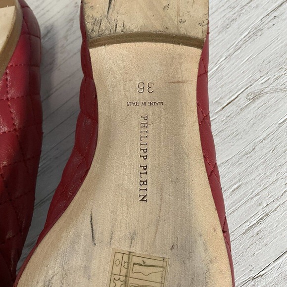 Phillipp Plein GoldJungle Cushioned Red Flat Skull Shoe Size EUR 36 US 5.5 - Picture 15 of 16